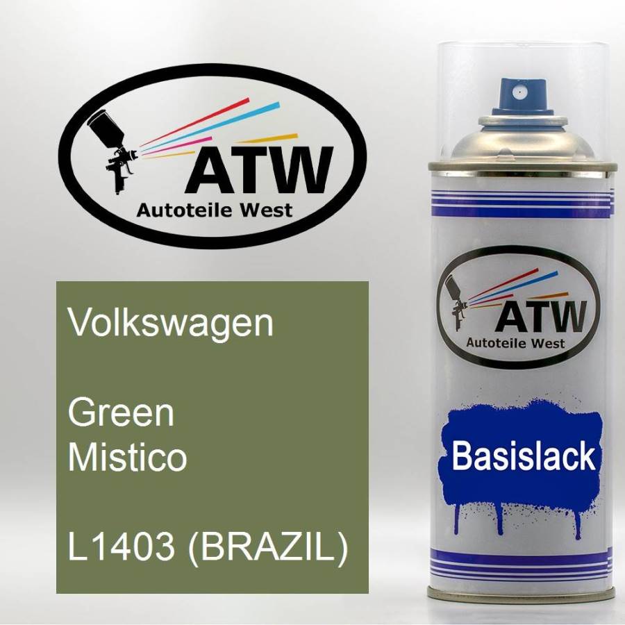 Volkswagen, Green Mistico, L1403 (BRAZIL): 400ml Sprühdose, von ATW Autoteile West.